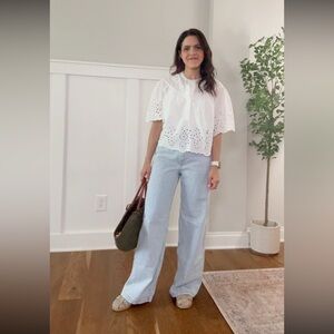 Levis Striped Blue and White Adjustable Jeans